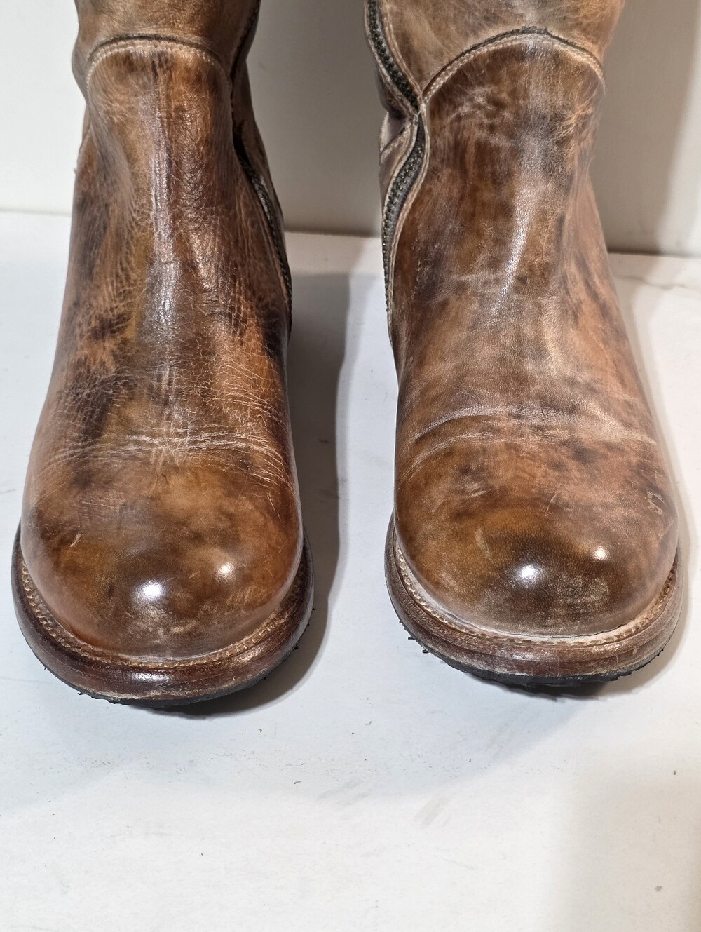 BED STU MANCHESTER TALL LEATHER LACE UP RIDING BOOTS TAN RUSTIC WESTERN SZ 7 - Picture 9 of 15